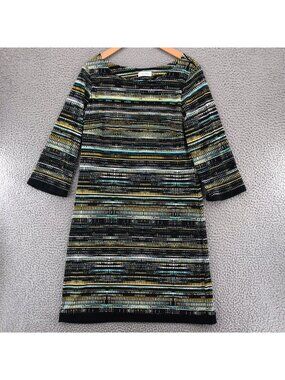 Calvin Klein Black Multi-Stripe Sheath Mini Dress, 10